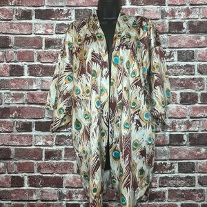 Peacock feather kimono